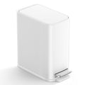 TIPGO Small Bathroom Trash Can with Lid Soft Close,1.3 Gallon, White
