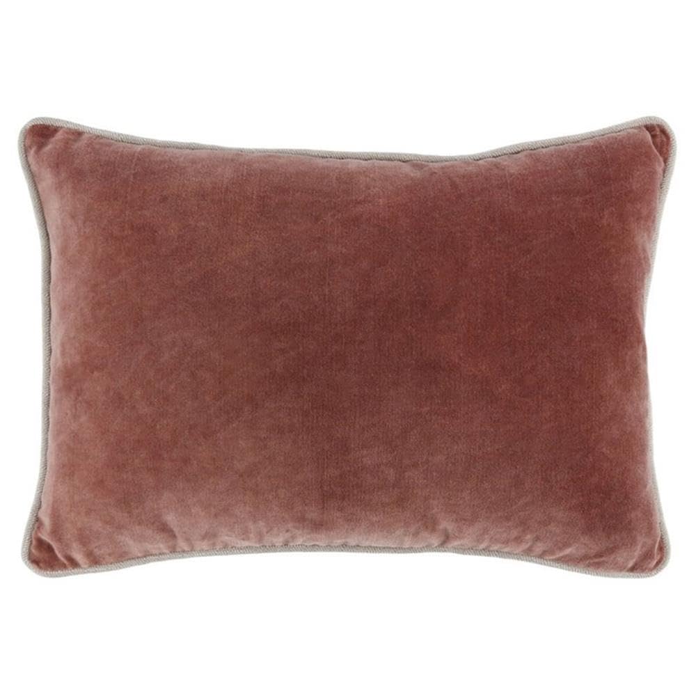 Kosas Home Harriet 14X20 Rectangular Cotton Velvet Throw Pillow In Red/Brown