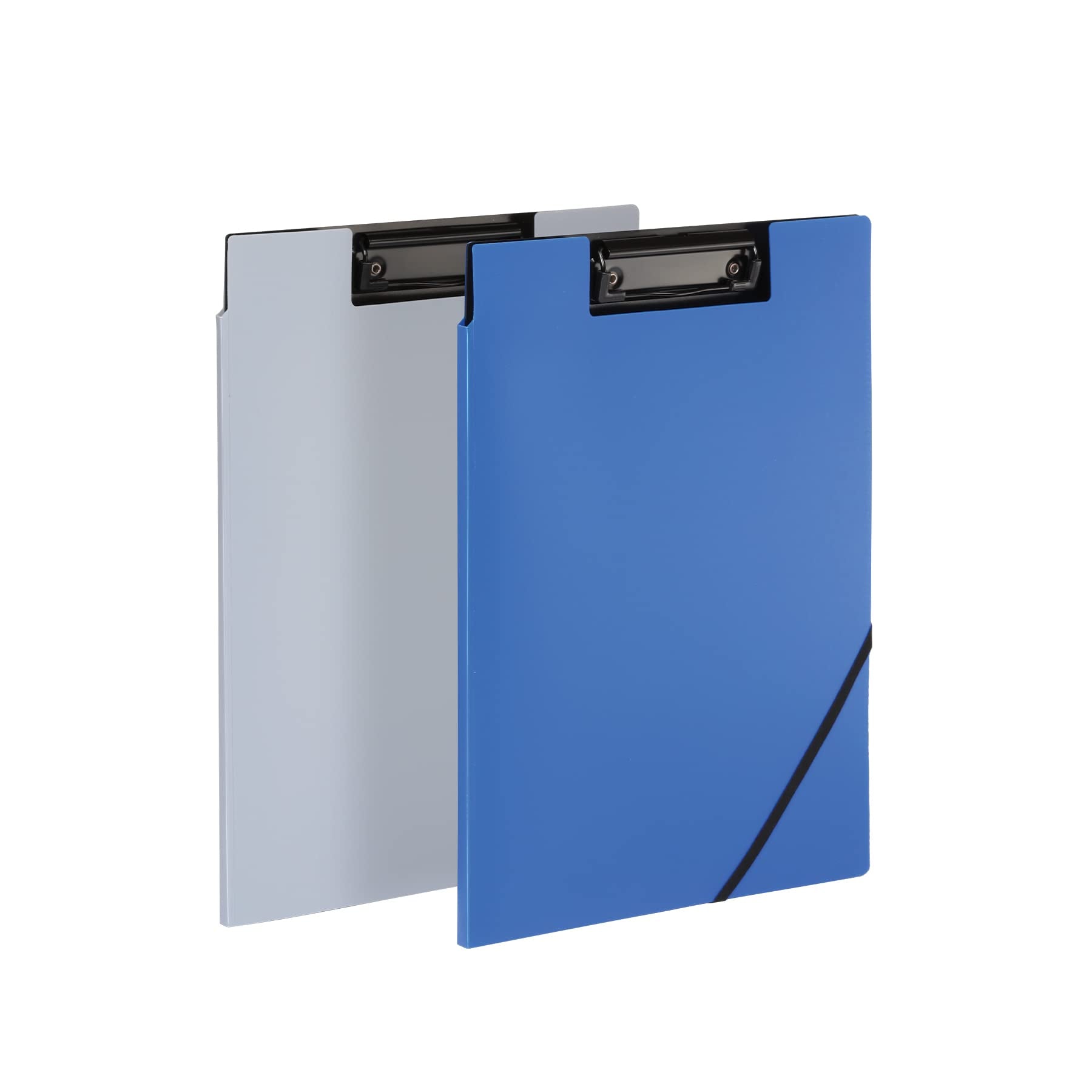 Oxford Clipboard Folio, Clipboard With Storage, 4 Pockets, Penholder, 2 Pack, 2 Color Combos (Gray/Black, Blue/Black), Great Nur