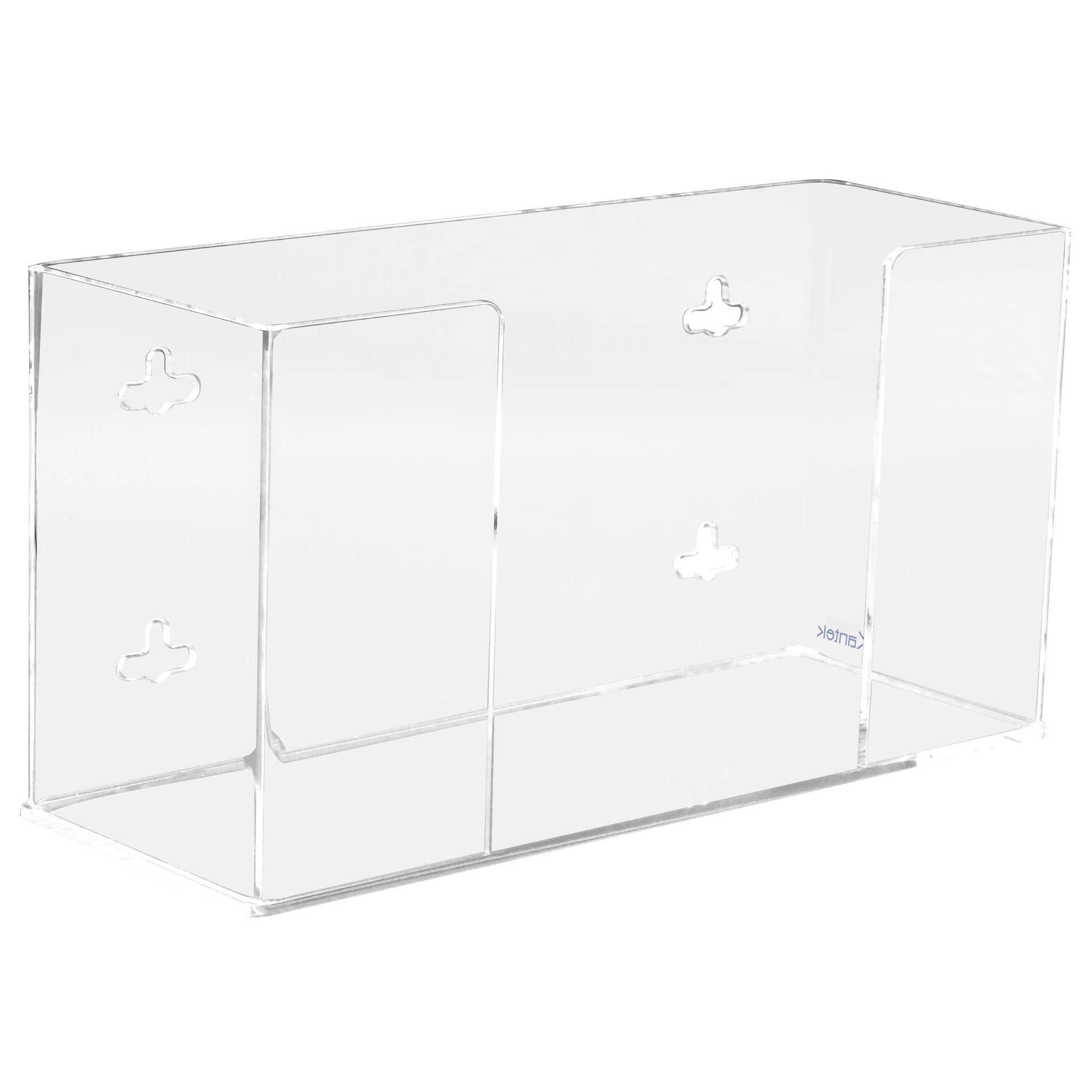 Kantek Wall Mounted Acrylic Glove Box Holder Dispenser, Single Box Capacity, For Use In Food Service, Healthcare, Hospitals, Res