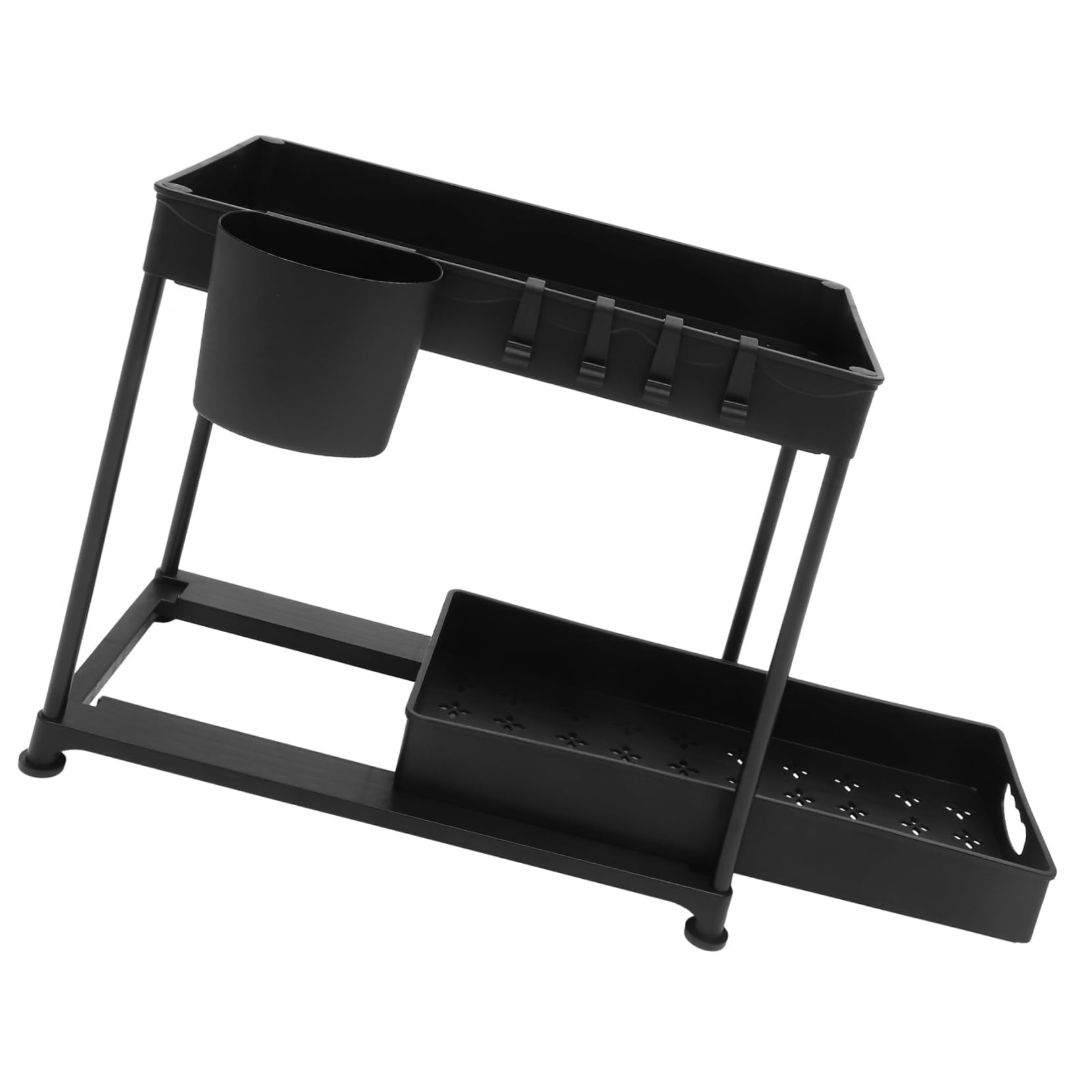 Hakidzel 1Set Sink Organizer Sliding Baskets MultiFunctional Kitchen Storage Rack Cabinet Storage For Efficient UnderSink Orga