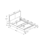Monarch specialties , Bed, Leather-Look, White, Queen
