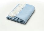 HomeRoots Sky Powder Blue Soft Acrylic Herringbone Throw Blanket