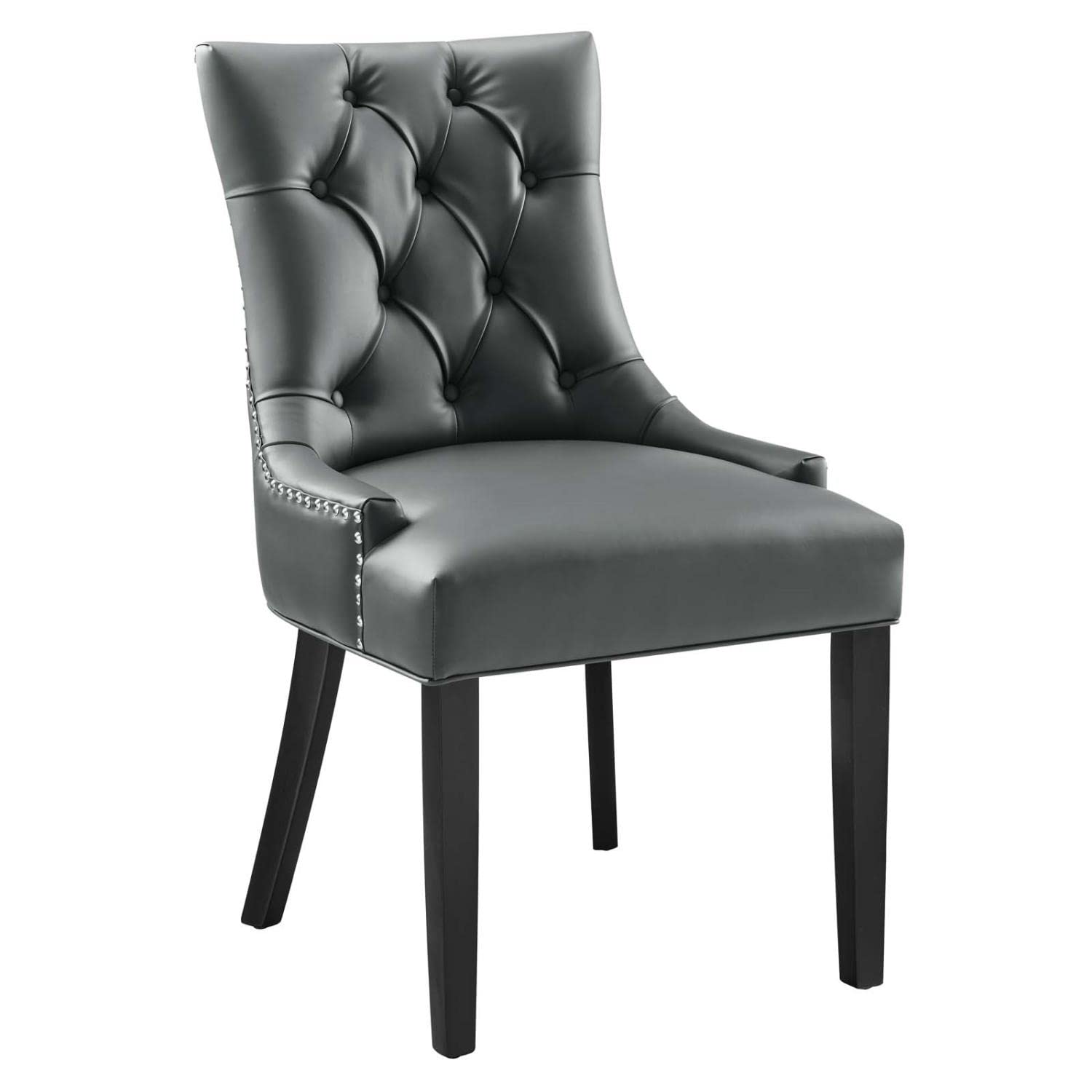 Modway Regent Tufted Vegan Leather Dining Chair In Gray