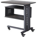 Acme Cargo Metal Base Accent Table with Wall Shelf and Caster Wheels in Gunmetal