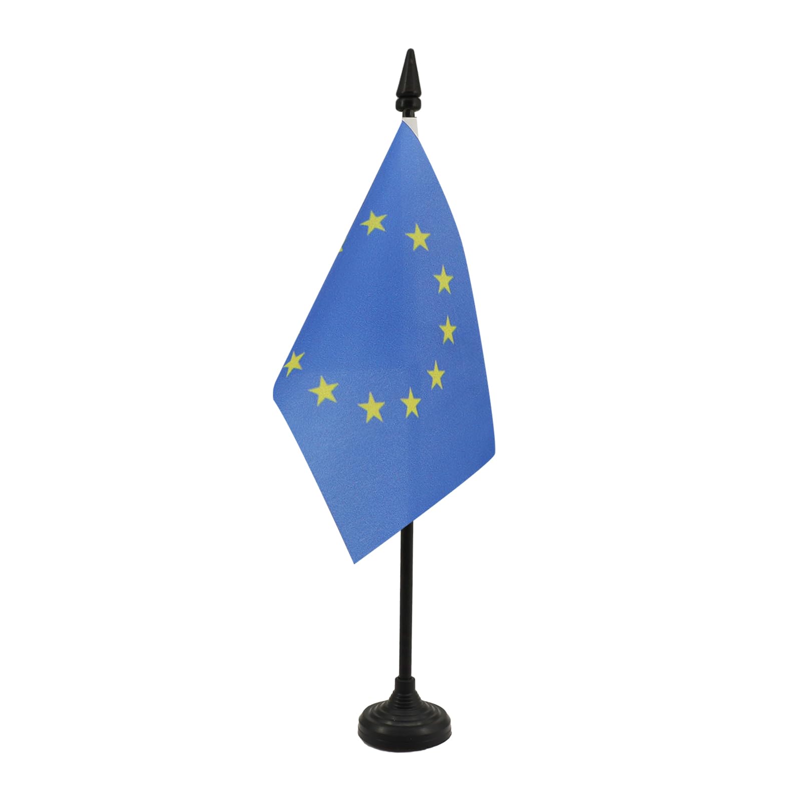 Europe Table Flag 4' X 6' - European Union Desk Flag 15 X 10 Cm - Black Plastic Stick And Base - Az Flag