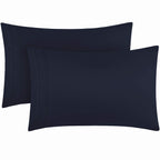 Mellanni Pillow Cases Standard Size Set Of 2 - Pillow Covers - Hotel Luxury Bedding Sheets & Pillowcases - Wrinkle, Fade, Stain Resistant (Set Of 2 Standard/Queen Size 20' X 30', Navy Blue)
