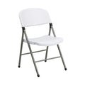 Flash Furniture Hercules Series 330 Lb. Capacity White Plastic Folding Chair With Gray Frame