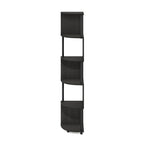 Furinno Econ 5-Tier Zigzag Corner Shelf Bookcase, Bookshelf, Espresso/Black