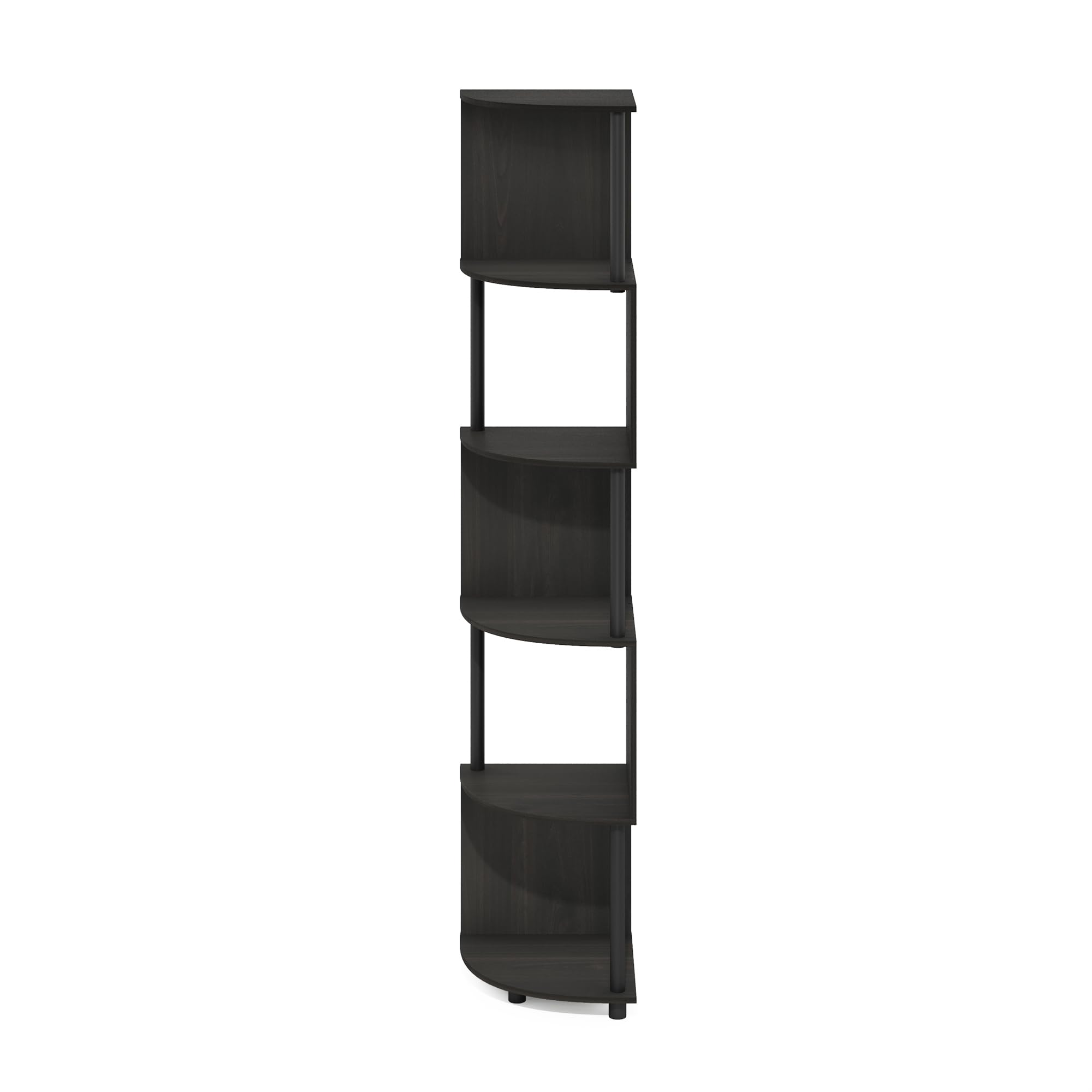 Furinno Econ 5-Tier Zigzag Corner Shelf Bookcase, Bookshelf, Espresso/Black