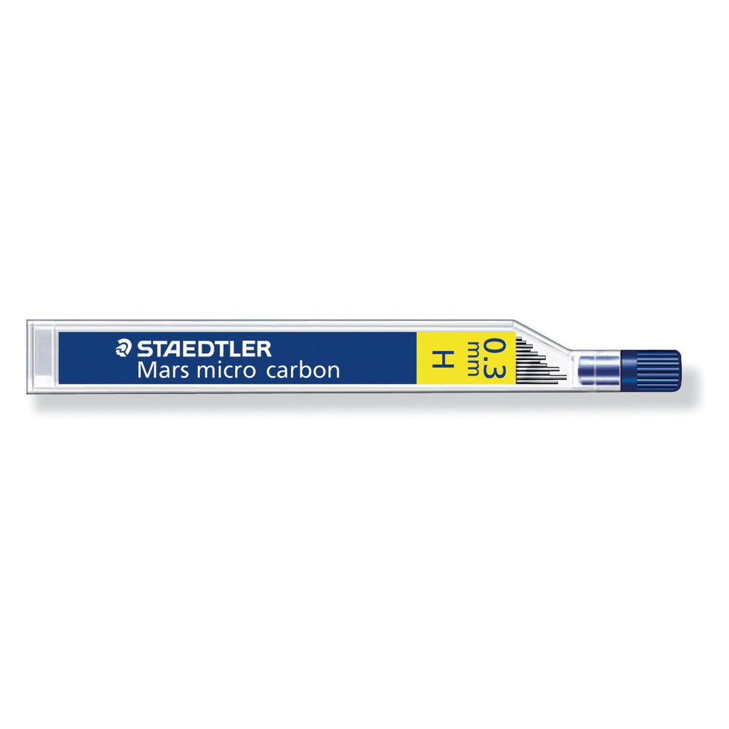 Staedtler Micro Mars Carbon Mechanical Pencil Lead, 0.3 Mm, H, 60 Mm X 12 (250 03 H)
