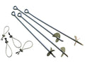 Shelterlogic Shelterauger 4-Piece 30-Inch Reusable Heavy Duty Steel Earth Auger Anchor Kit With 4 Clamp-On Wire Tie-Downs For An