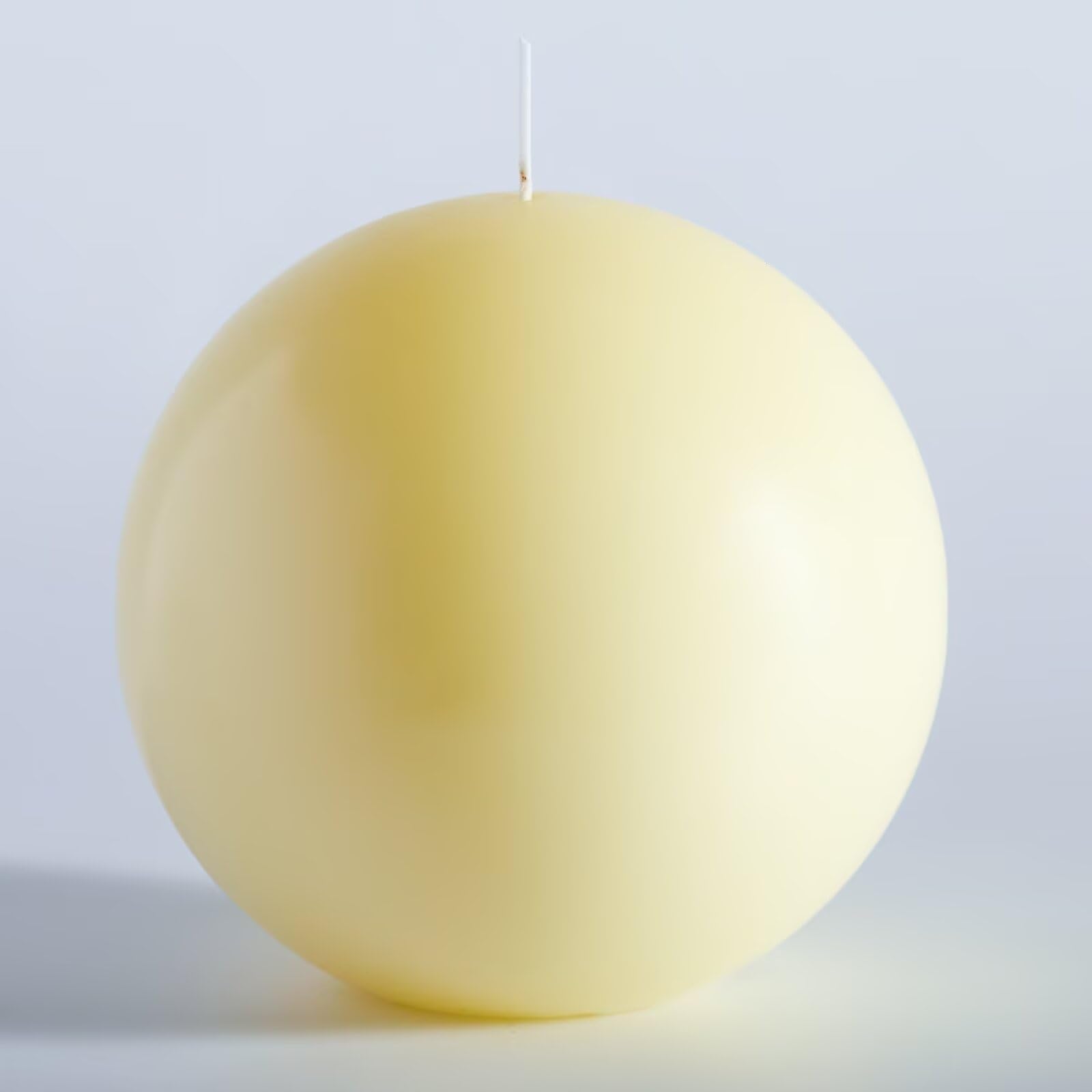 MOZEAL Hand-Poured, 6 Inch Ivory Large Round Ball Candles - Elegant Ivory Round Pillar Candles, Dripless, Unscented, Smokeless, 
