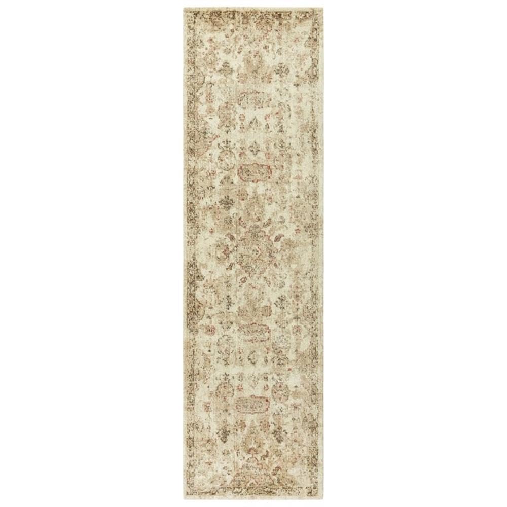 Rizzy Home Alora Decor Euphoria 2'6" X 8' Medallion Distress Beige/Brown/Rust Hybrid Rug