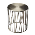 Butler Specialty Company Drum Table, Polished Platinum