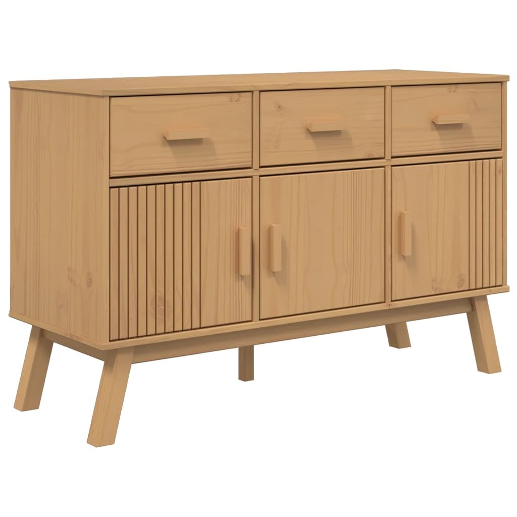 vidaXL Sideboard Storage Cabinet Kitchen Living Room Brown Solid Wood Pine