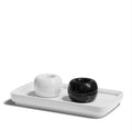 Ceramic Toothbrush Holder with Tray for Bathroom Countertop, Small Toothbrush Holder Stand with Toothpaste Holder, Standing Toot