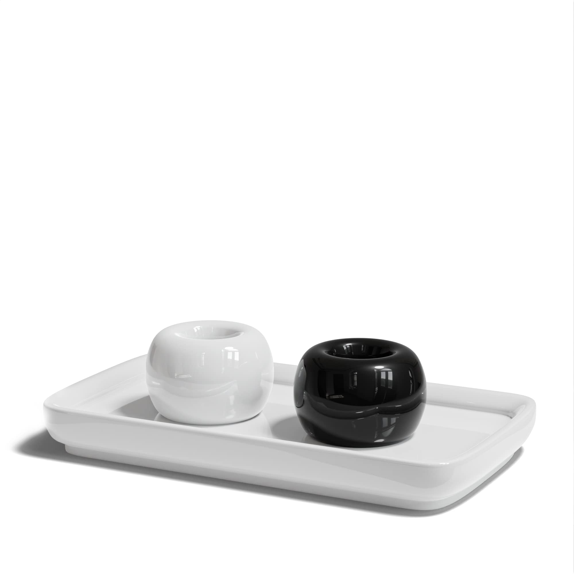 Ceramic Toothbrush Holder with Tray for Bathroom Countertop, Small Toothbrush Holder Stand with Toothpaste Holder, Standing Toot