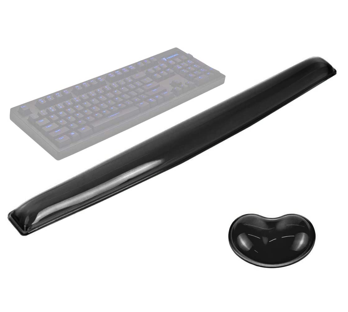 Abronda Gel Keyboard & Mouse Wrist Rest Set - Keyboard Wrist Rest Pad & Mouse Support For Office Gaming Pad Computer Laptop Ergo