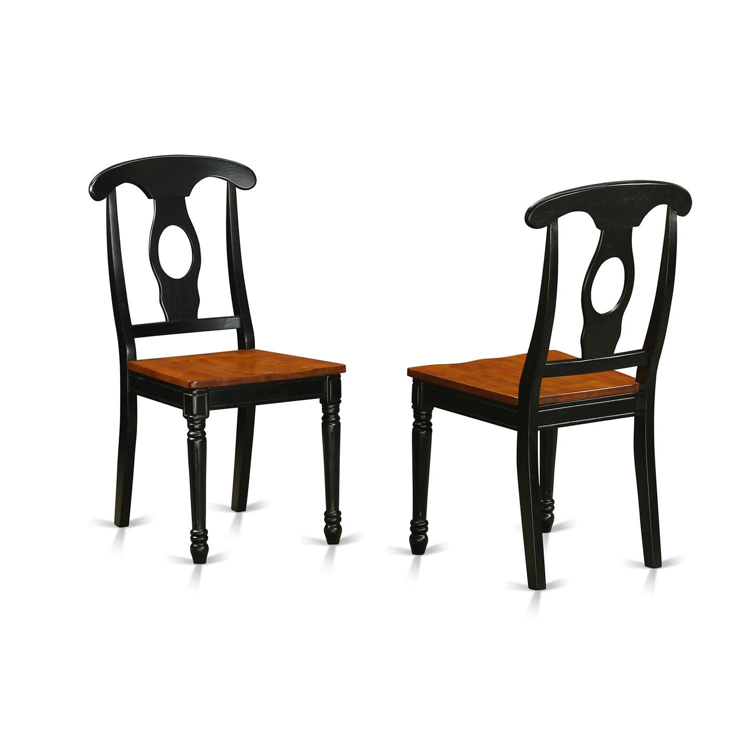 East West Furniture ANKE5-BLK-W 5 Piece Dining Table Set for 4 Includes a Round Kitchen Table with Pedestal and 4 Kitchen Dining Chairs, 36x36 Inch, Black & Cherry