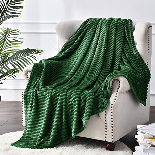 Bedelite Fleece Blanket Twin Size - 3D Ribbed Jacquard Soft And Warm Decorative Spring Blankets - Cozy, Fuzzy, Fluffy, Plush Lig