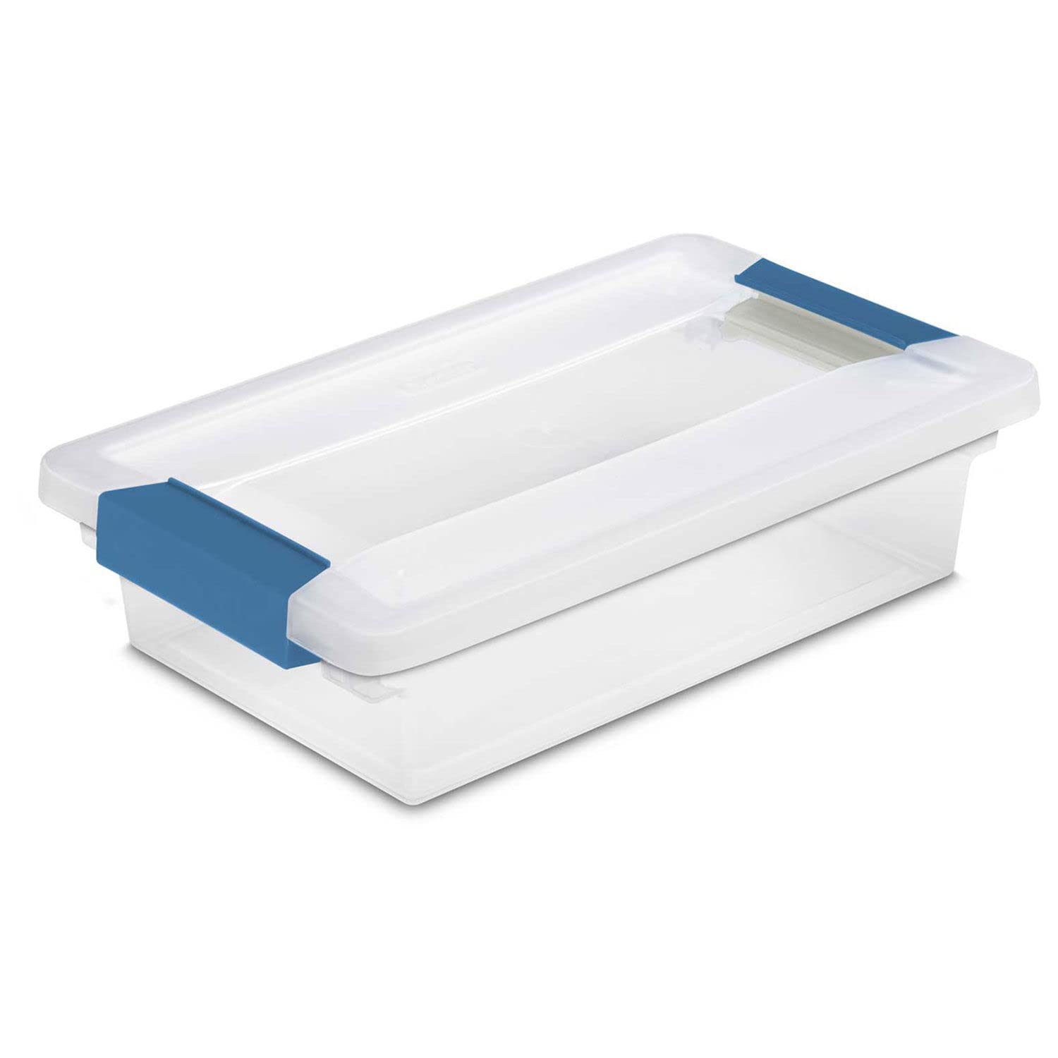 Sterilite 19618606 Small Clip Clear Storage Box With Latched Lid - 11''L x 6-5/8''W x 2-3/4''H - Lot of 6
