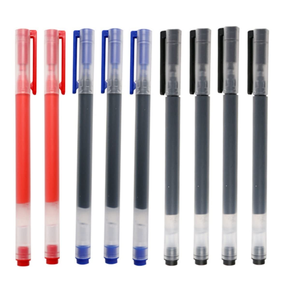 Vizgiz 9 Pack Gel Pens 0.5Mm Ballpoint Ink Pen Fine Point Tip Rollerball Heavy Duty Full Body Gel As Refill Long Lasting Writing