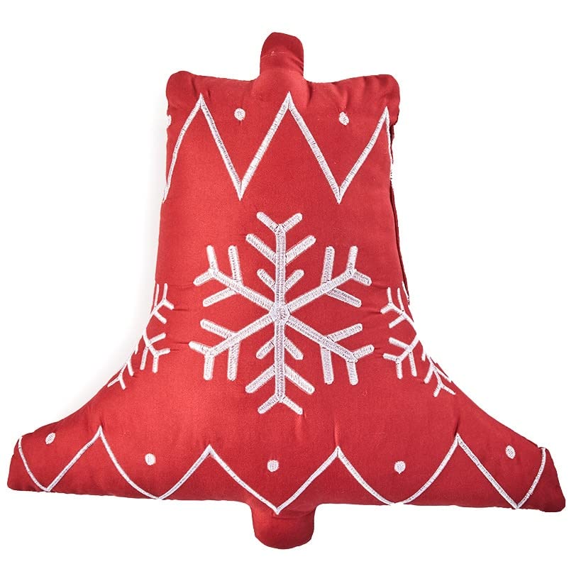 Reversible Snowflake Quilt Ensemble - Shaped Bell Accent Pillow