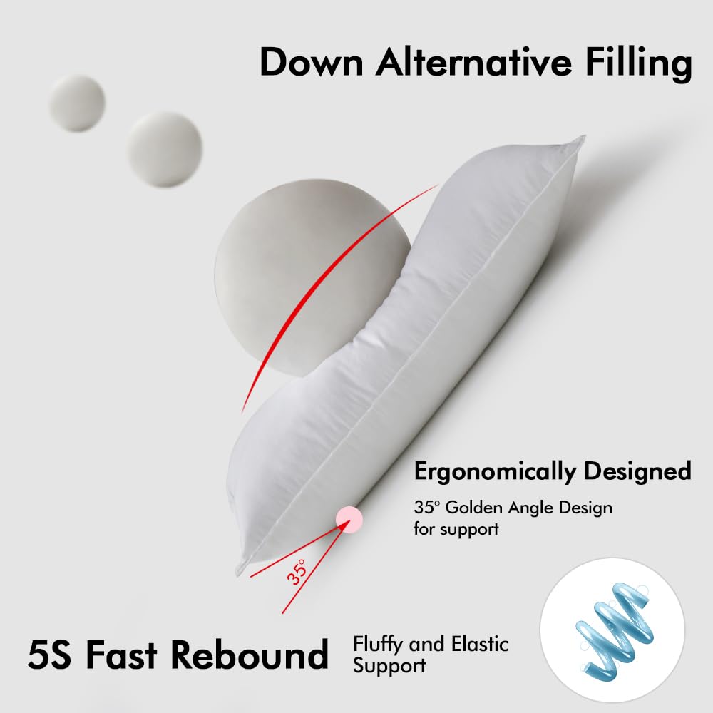 Miulee 12X20 Down Alternative Pillow Insert Decorative Throw Pillow 12 X 20 Inch Body Pillow Bed Sleeping Pillow Ultra Soft Fluf