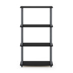 Furinno (99557BK/GY) Turn-N-Tube 4-Tier Multipurpose Shelf Display Rack - Black/Grey