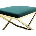 Pangea Home Gold Lexi Stool Velvet Green & Gold Frame