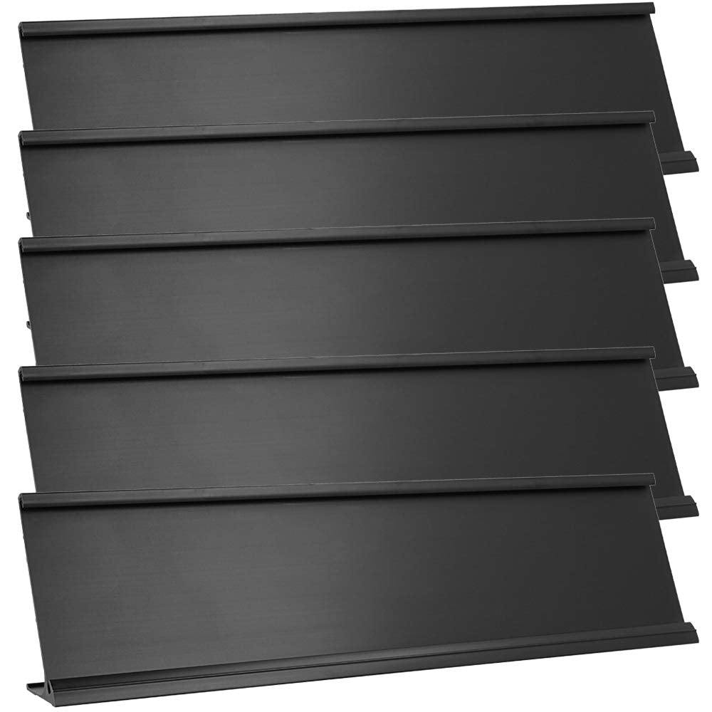 2' X 8' Aluminum Name Plate Holder For Desk - Set Of 5 - Office Business Door Sign Holder - Black