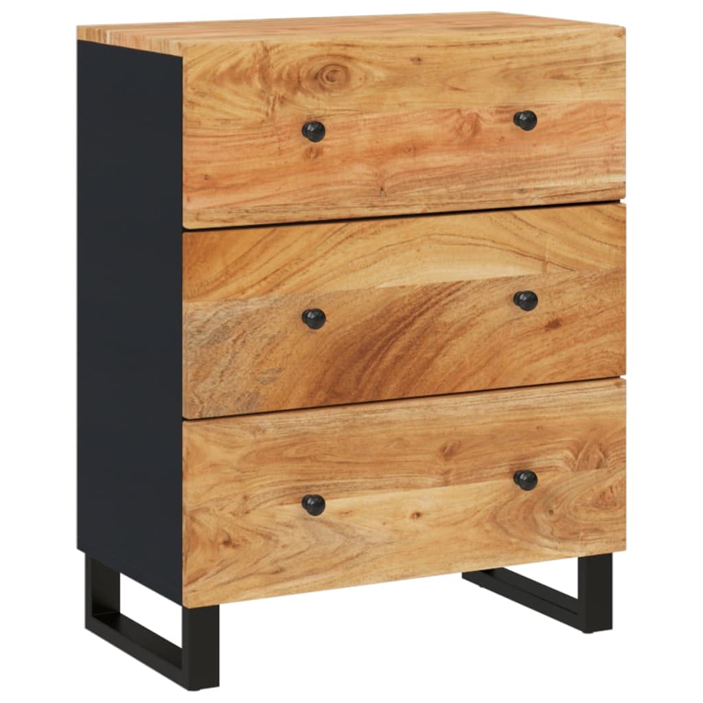 vidaXL Solid Acacia Wood Sideboard with Industrial Charm - Spacious Cabinet and Sturdy Top for Home Decor Display