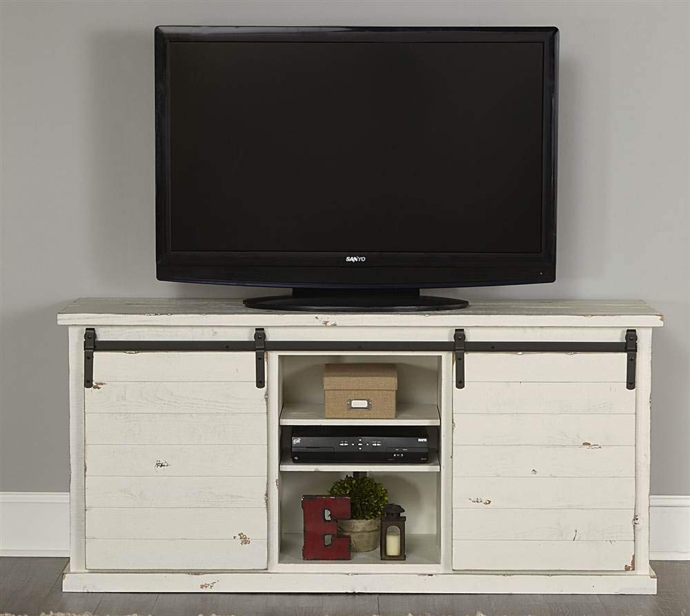 Progressive Furniture Huntington 64 Inch Tv Console Entertainment Stand White