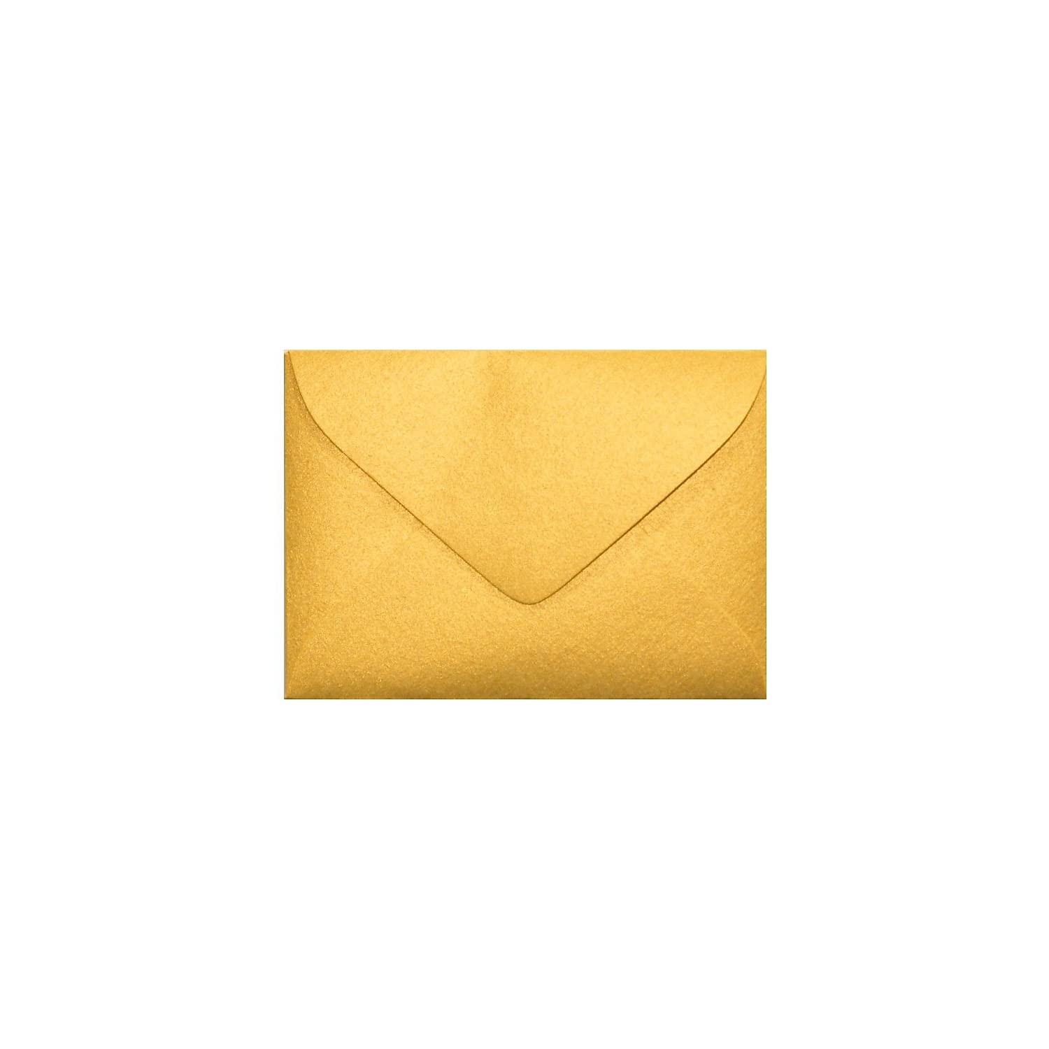 Luxpaper #17 Mini Envelopes | 2 11/16' X 3 11/16' | Gold Metallic | 80Lb. Text | 50 Qty