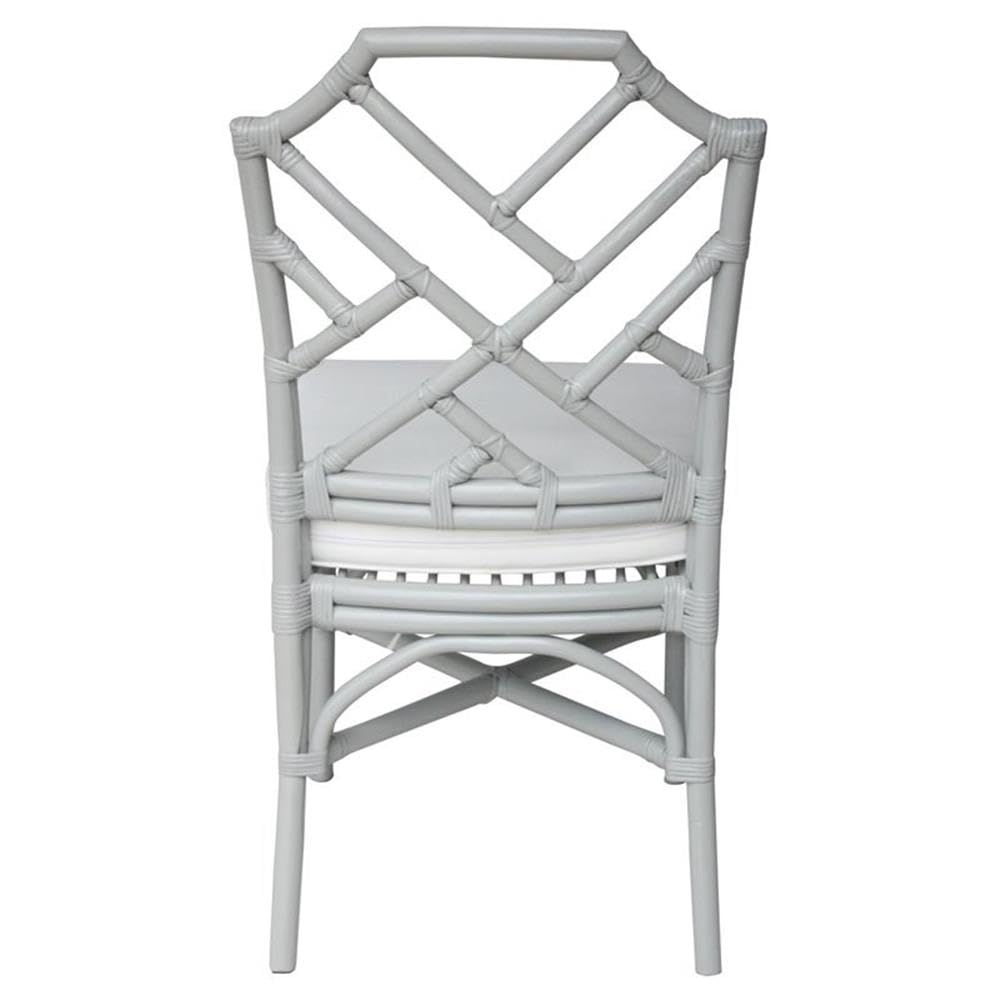 New Pacific Direct Kara 21" Fabric And Rattan Chair In Gray (Set Of 2)