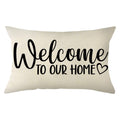 Ogiselestyle Welcome To Our Home Lumbar Throw Pillow Cover, 12 X 20 Inch Farmhouse Home Cushion Case Decoration For Sofa Couch