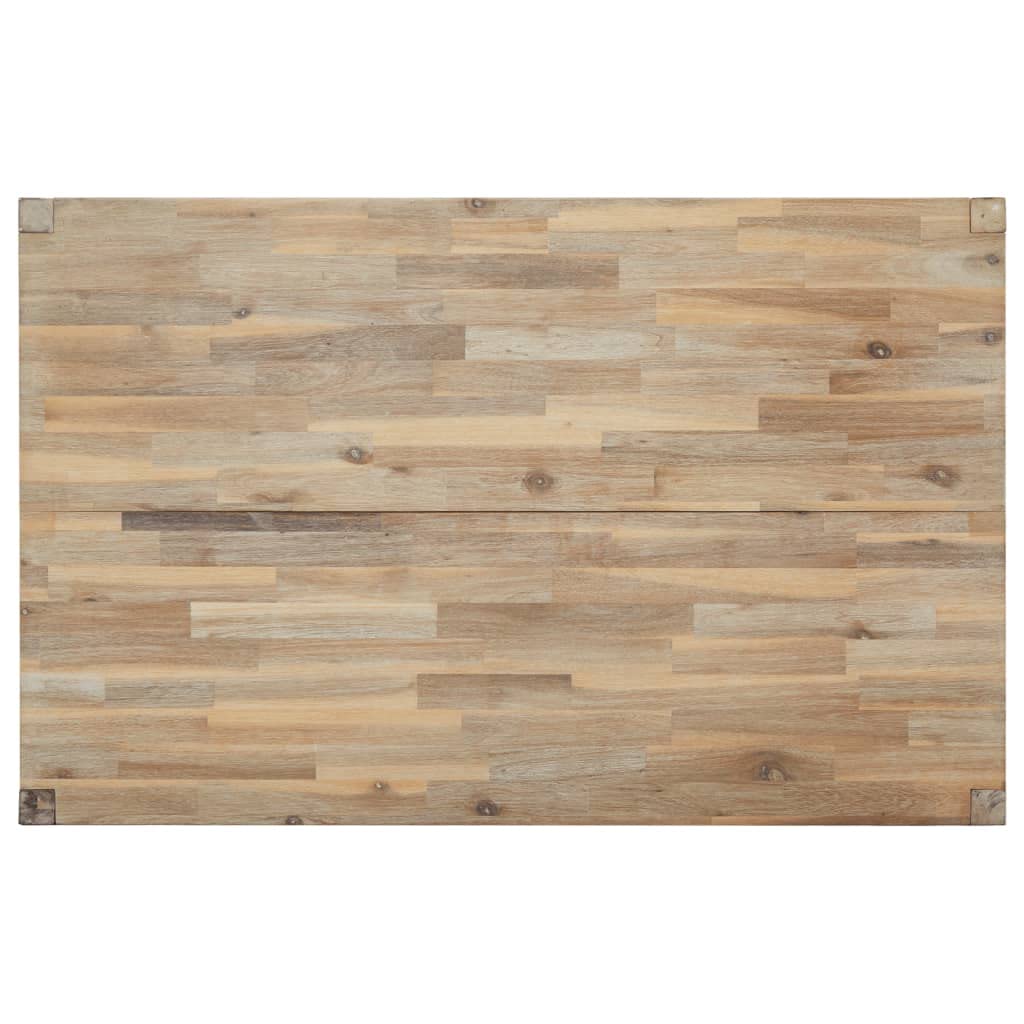 Vidaxl Dining Table In Scandinavian Style, Solid Acacia Wood With Brushed Finish, Stable And Durable Build, 43.3"X27.6"X29.5" Size - Perfect For Family Dining