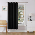 Joydeco Blackout Curtains 72 Inches Long, Black Blackout Curtains 72 Inch Length 1 Panel Set For Bedroom, Room Darkening Curtain