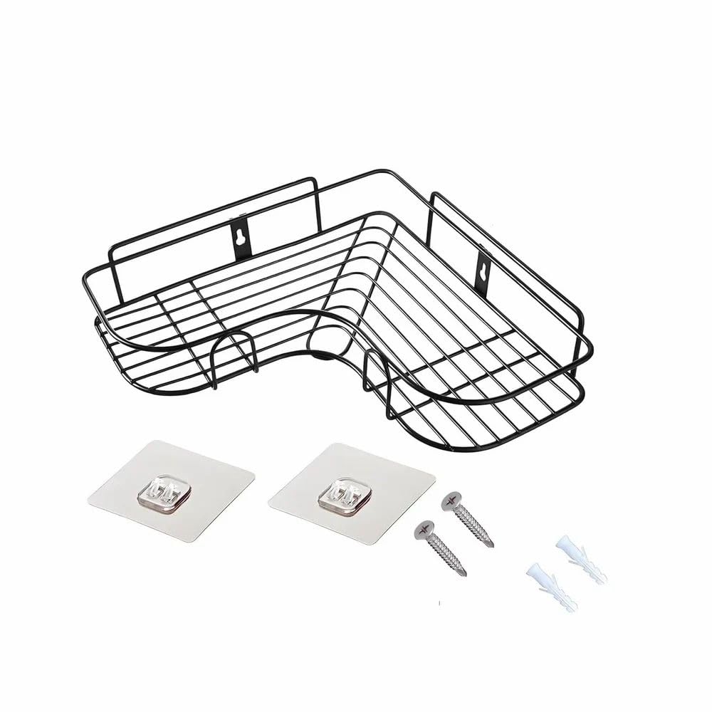 Liden Bathroom And Kitchen Corners Wall Stand | Bathroom Organizer |Bathroom Organiser Without Drill| Adhesive Wall Shelves|(No 