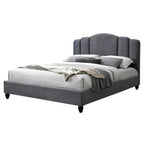 Acme Giada Channel-Tufted Fabric Queen Platform Bed in Charcoal