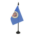 Minnesota Table Flag 4' X 6' - Us State Of Minnesota Desk Flag 15 X 10 Cm - Black Plastic Stick And Base - Az Flag