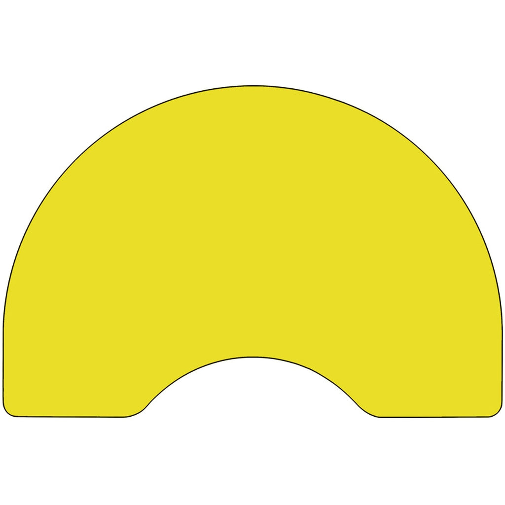 Flash Furniture Kidney Shaped Activity Table With Thick High Pressure Laminate Top And Height Adjustable Pre School Legs, 96"D X 48"W X 25.25"H, Yellow