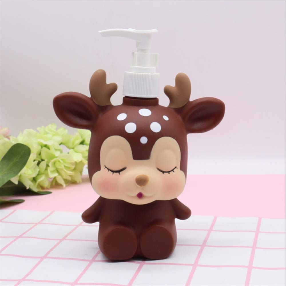 Hyever Deer Duck Cute Cartoon Animal Hand Soap Pump Lotion, Hand Soap, Shampoo, Shower Gel Dispenser, Suitable For Bathrooms, Ki