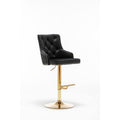 Best Master Furniture Adjustable Swivel Velvet Bar Stools With Gold Base (Set Of 2) B54 Black (Velvet)