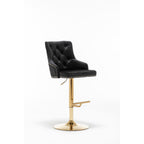 Best Master Furniture Adjustable Swivel Velvet Bar Stools With Gold Base (Set Of 2) B54 Black (Velvet)