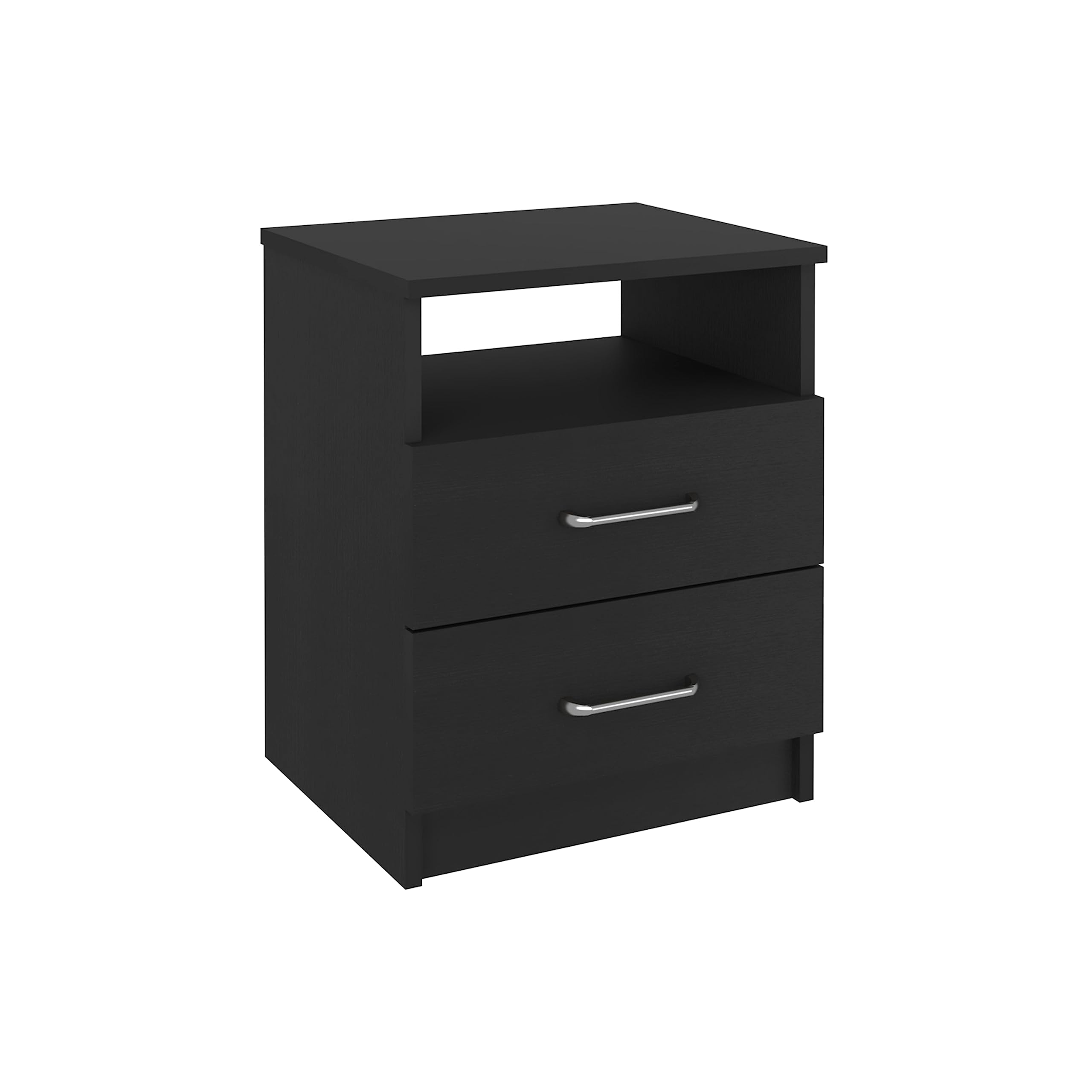 DEPOT E-SHOP Minto 3 Piece Bedroom Set, Cabinet Dresser + 2 Nightstands, Black