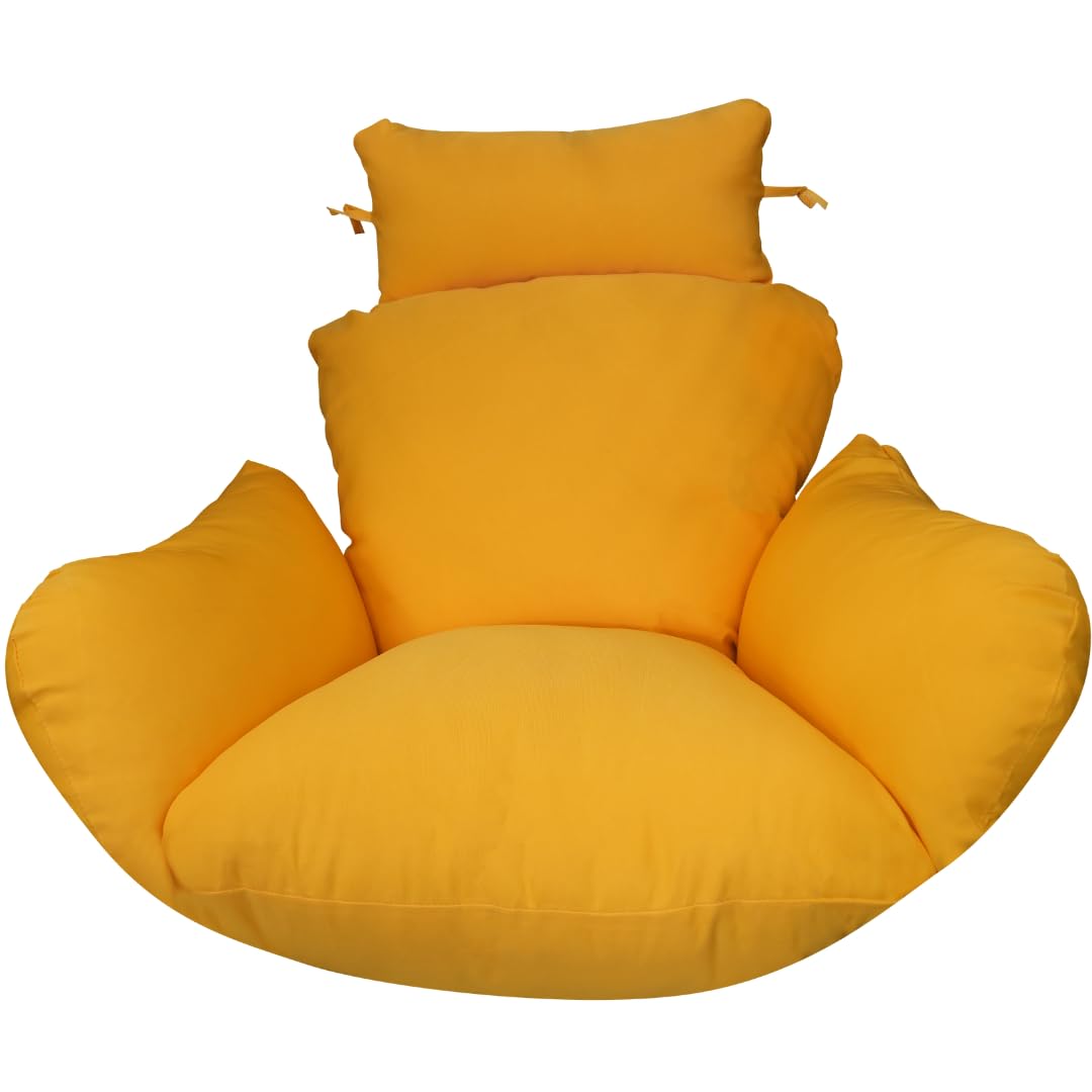Sk Chumra Egg Chair Cushion Hanging Basket Chair Pads Wicker Rattan Hanging Seat Cushion Nonslip Soft Headrest & Armrest Outdoor