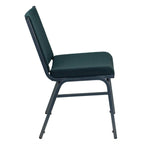 Flash Furniture HERCULES Series Heavy Duty Green Patterned Fabric Stack Chair with Ganging Bracket
