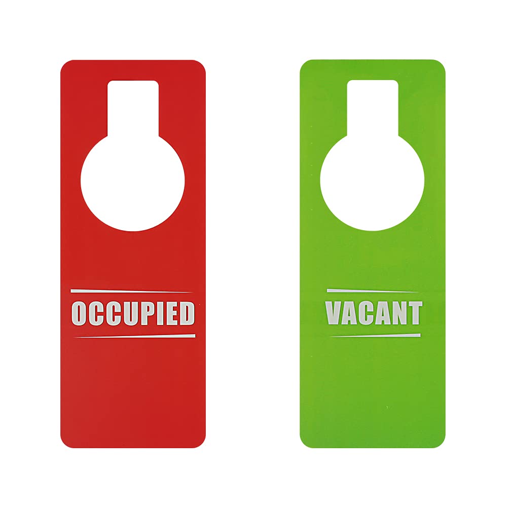 Muka 2Pcs Vacant Occupied Sign Plastic Double Sided Door Knob Hanger Sign For Hotel Office Conference Room Red/Green